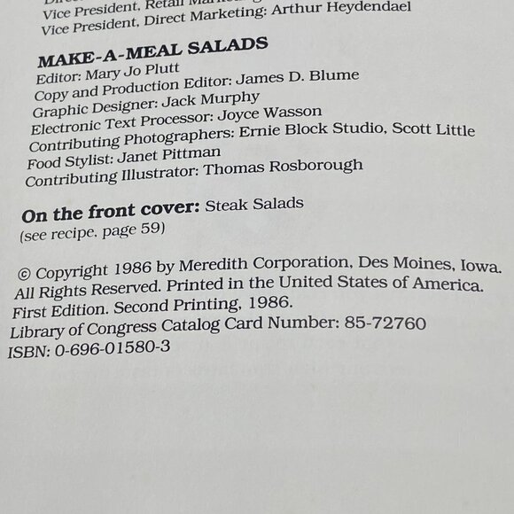 Vintage Better Homes & Gardens Make-A-Meal Salads Cookbook - Picture 3 of 3